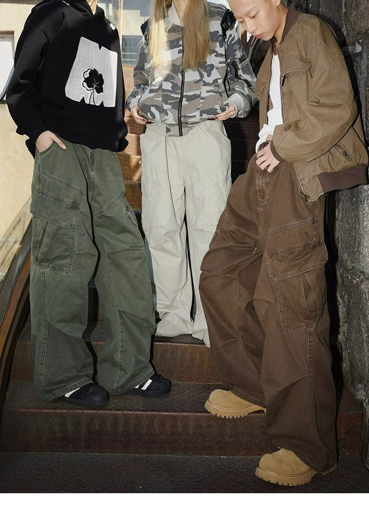 Pleated Paratrooper Work Trousers For Men