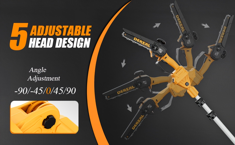 Electric Pole Saw 2-in-1 Cordless with 8" & 6" Chain, 20V 4.0Ah Battery, Adjustable Extendable Tree Pruner for Wood Cutting —