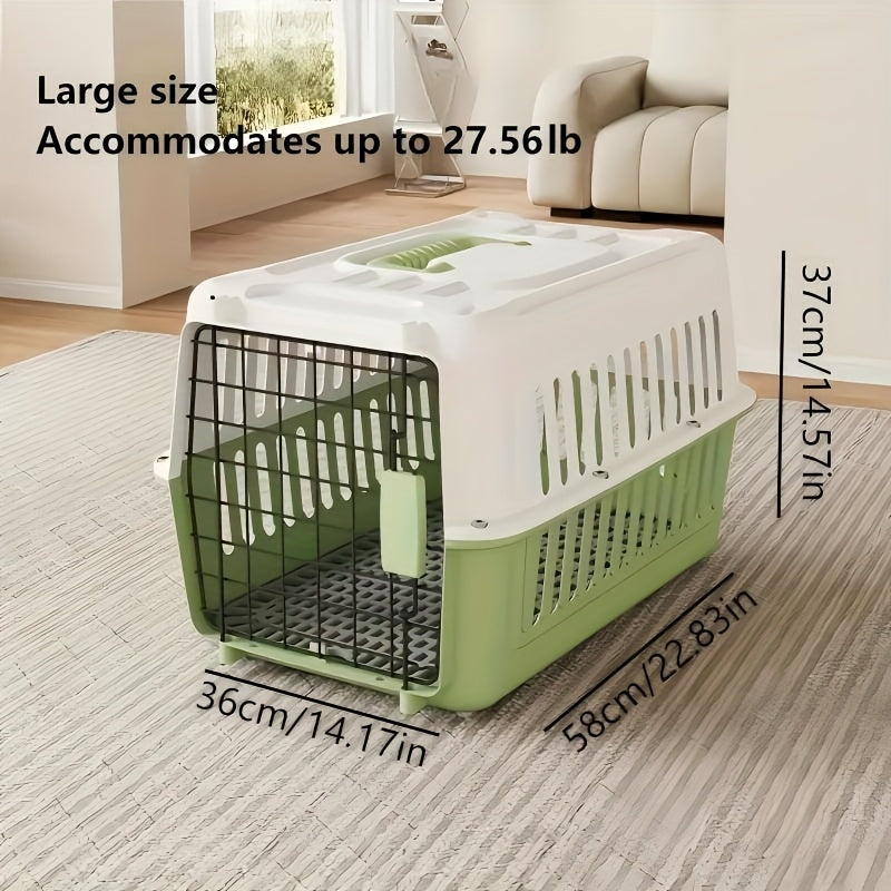 Hard-Shell Pet Carrier Crate with Front Grid Door, Side Ventilation and Standard or XL Sizes in Three Colors — image 11