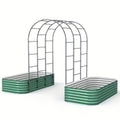 Raised Garden Bed with Trellis 90" Arched Galvanized Steel Planter Kit — image 2