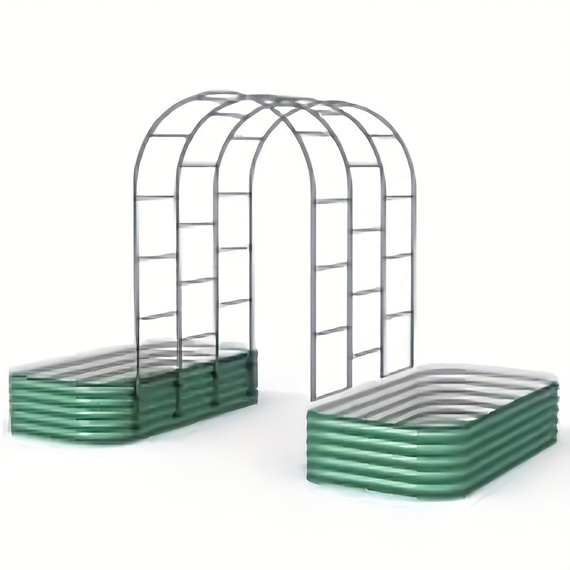 Raised Garden Bed with Trellis 90" Arched Galvanized Steel Planter Kit — image 2