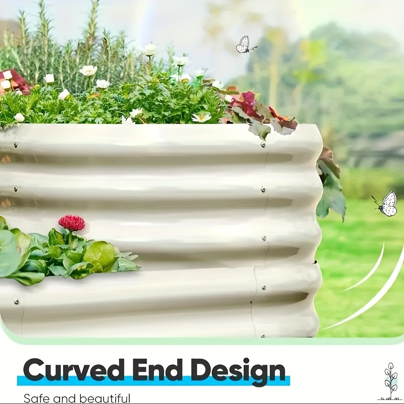 Raised Garden Bed with Trellis 90" Arched Galvanized Steel Planter Kit — image 5