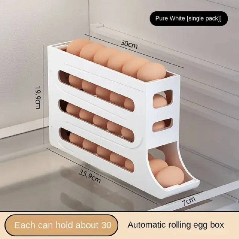 Refrigerator Egg Storage Box Automatic Scrolling Egg Holder Kitchen Large Capacity Dedicated Rolling Egg Storage Box for Kitchen - V.I.P Digital Presence