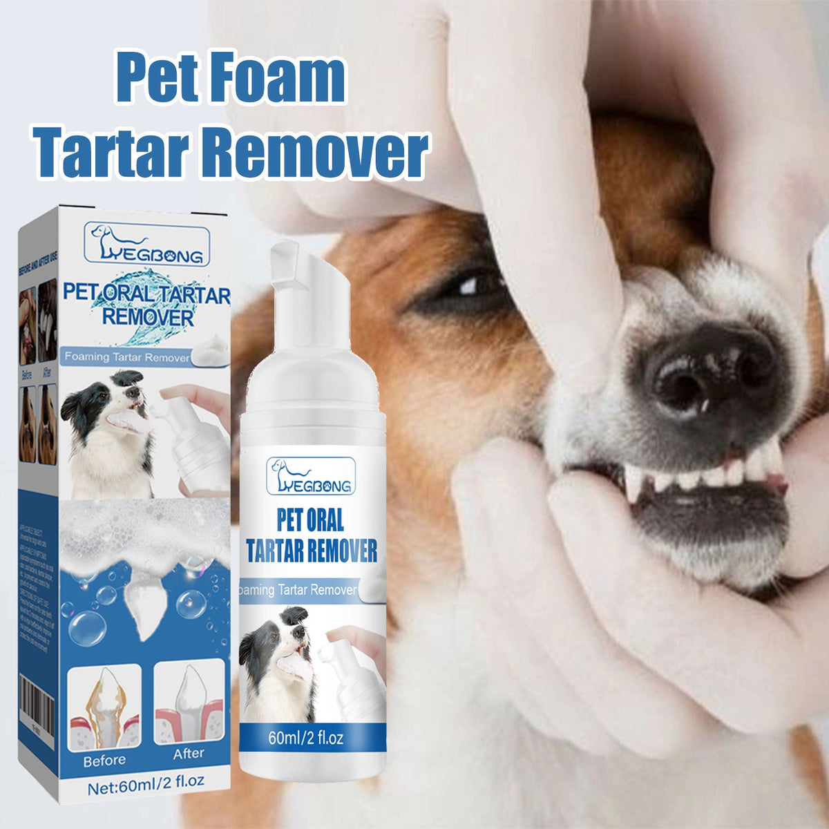 Pet Tartar Remover, Removing Dental Calculus Yellow Teeth Halitosis Cleaning Teeth Mouth Foam Cleaner