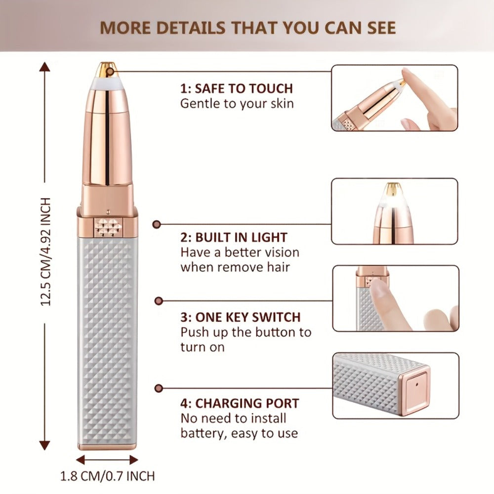 Facial Hair Trimmer for Women, 2-in-1 Electric Eyebrow Trimmer & Lip Hair Remover, Precision Face Hair — image 6