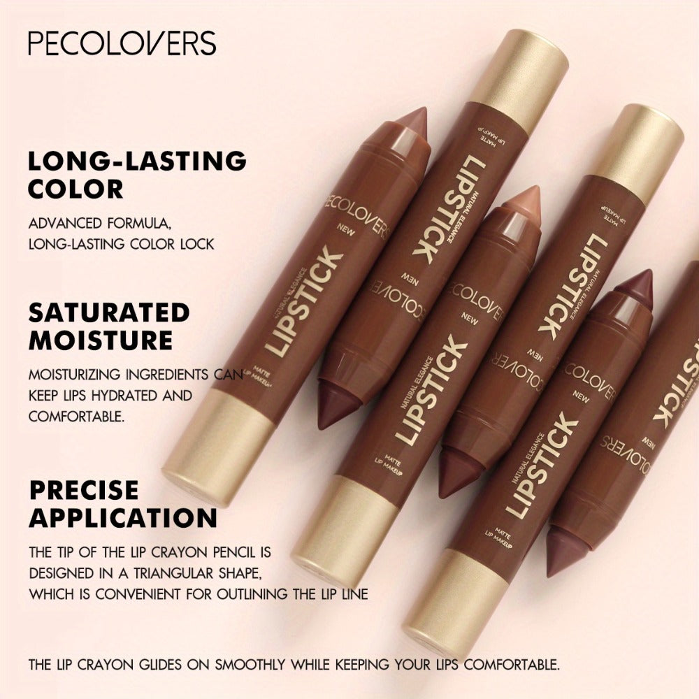 Non-Smearing Contour Lip Liner Set 6 Pcs, Smooth Paste Matte Formula Precise Definition, for Makeup, Travel and Everyday Vani