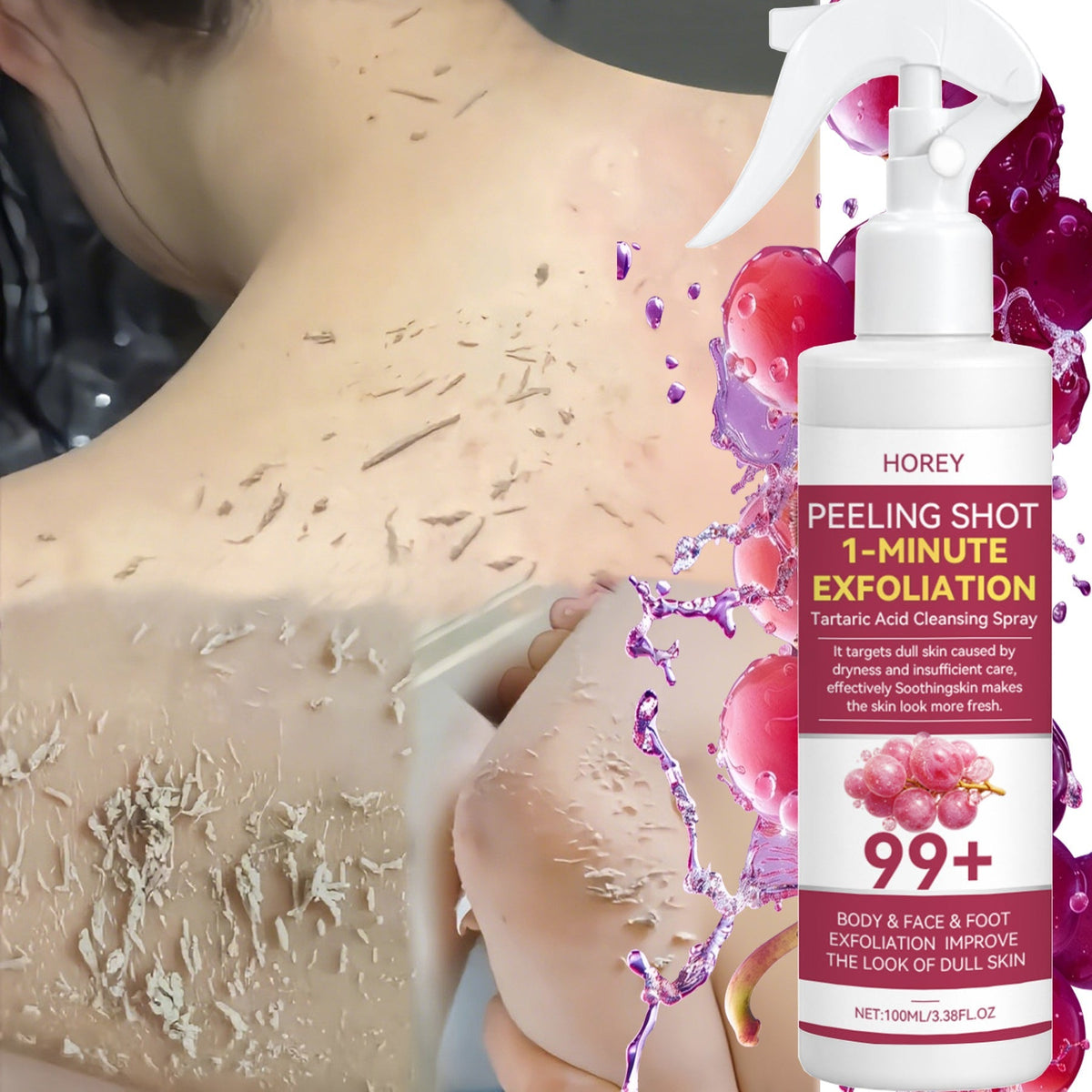 Grape & Malic Acid Exfoliating Gel for Face & Body, AHA Deep Cleansing Scrub, Removes Dead Skin Cells — image 14