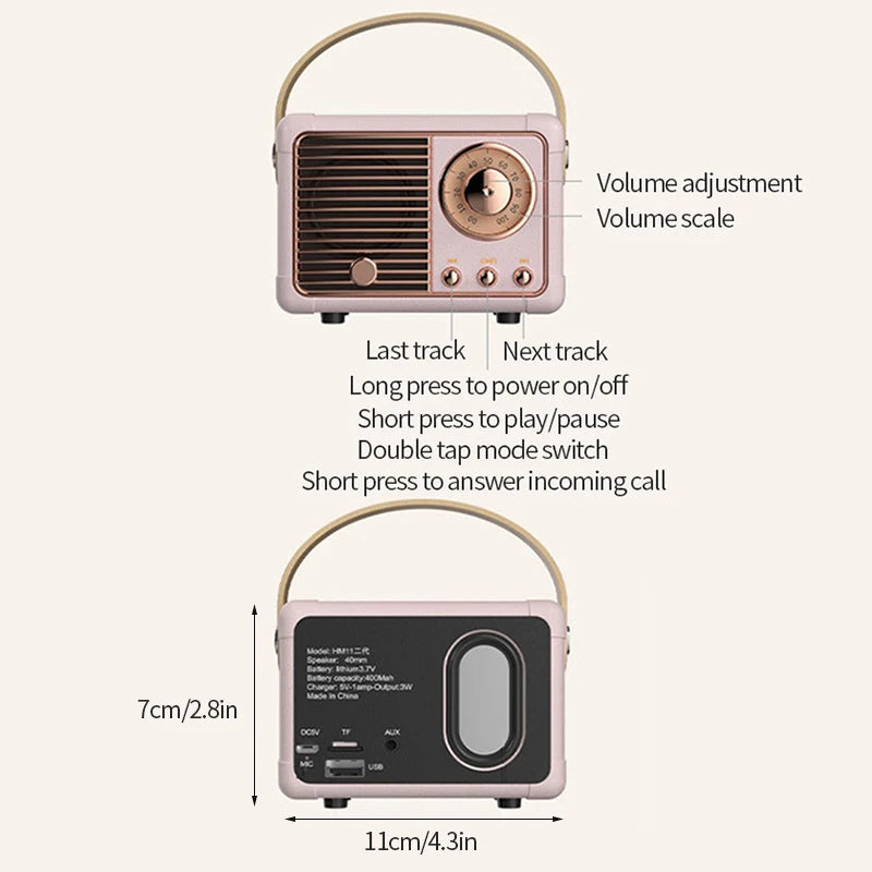 Diy Retro Mini Portable Card Speaker