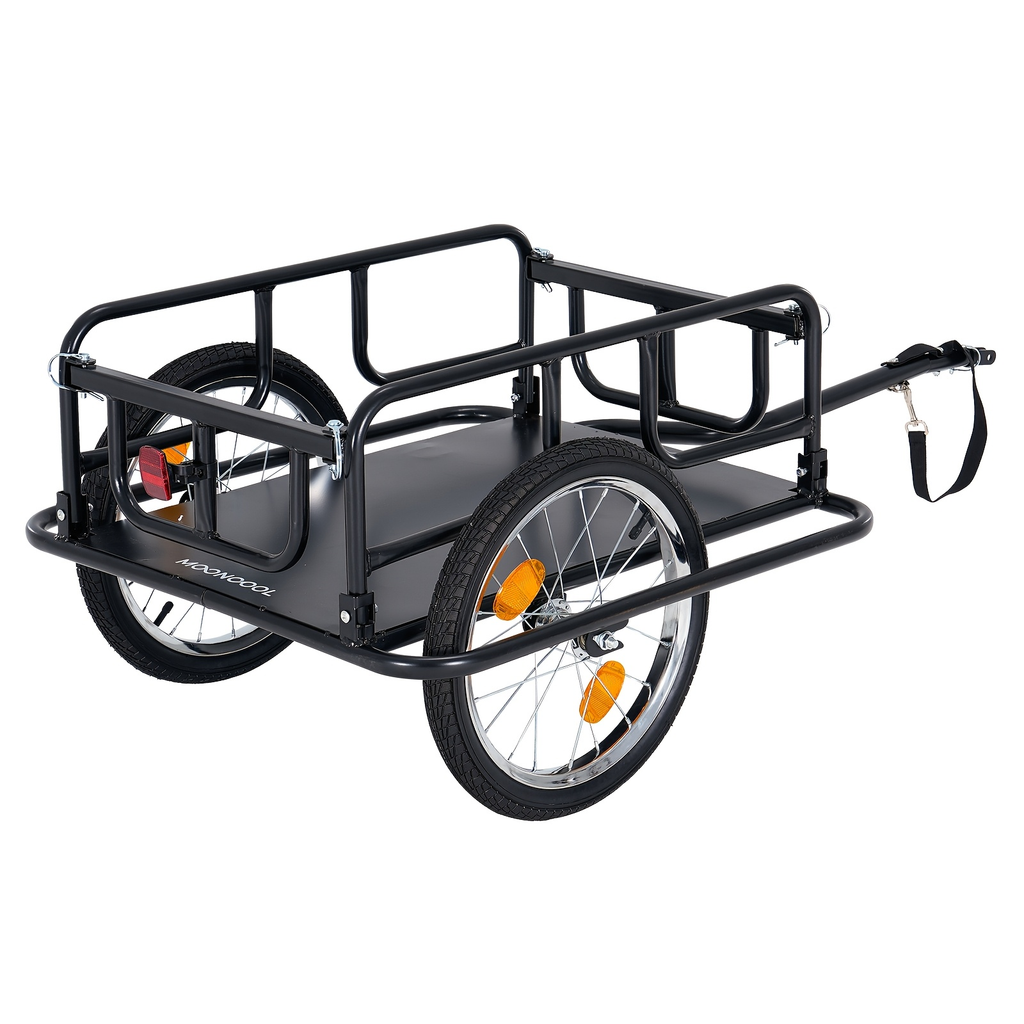 Foldable Bike Cargo Trailer, Bicycle Wagon Cart 176 Lbs Capacity, 16" Wheels, Reinforced Steel — image 1