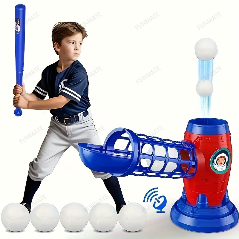 Kids Baseball Pitching Machine Toy Set, Children's Baseball Trainer with Bat, Ball Machine & 10 Balls — image 16