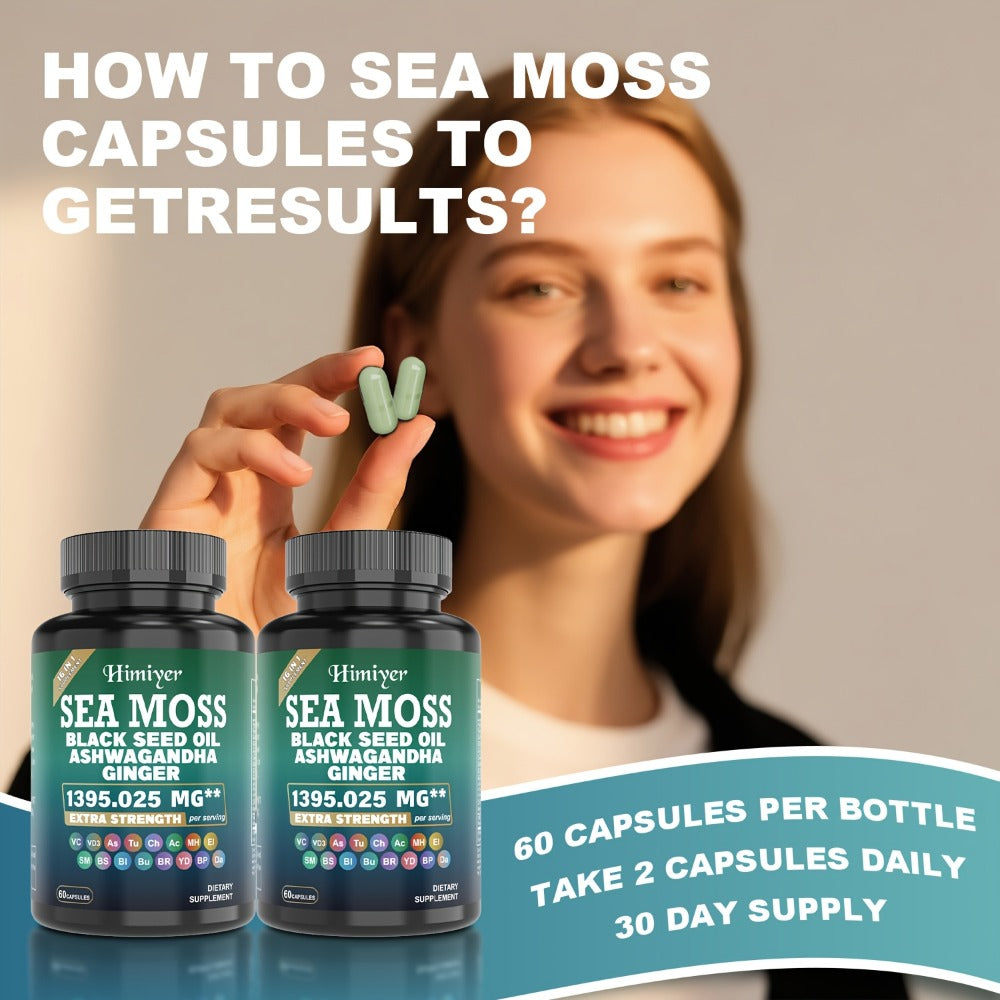 Herbal Supplements with DREAMOSE Label, Sea Moss Blend Capsules, 3 Bottles and 180 Capsules Total — image 7
