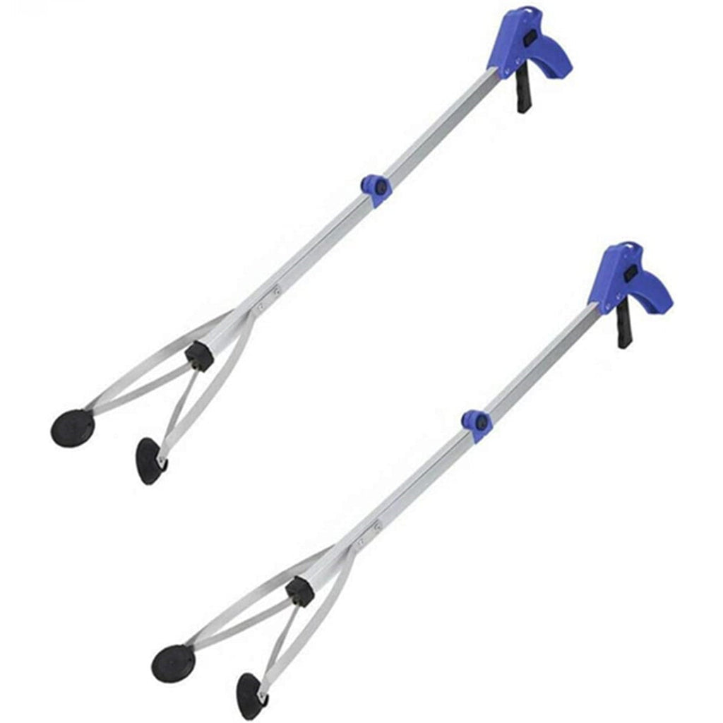 32-Inch Foldable Reacher Grabber 2-Pack with Aluminum Extenders, Rubber Suction Cup Grippers and Ergonomic Handles — image 1