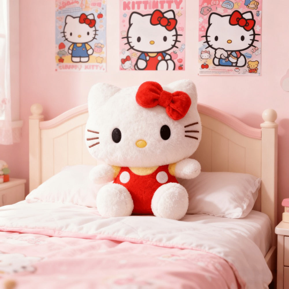 Plush Toy Bow-Wearing Cat Character Doll with Red, Pink or Blue Color Options and Soft Fabric — image 13