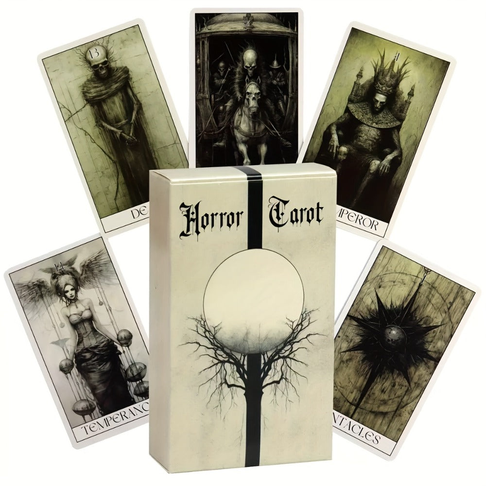 Horror Tarot Cards Deck, Mystical Dark Tarot Card Set for Divination, Power Exploration & Intuition Reading — image 1