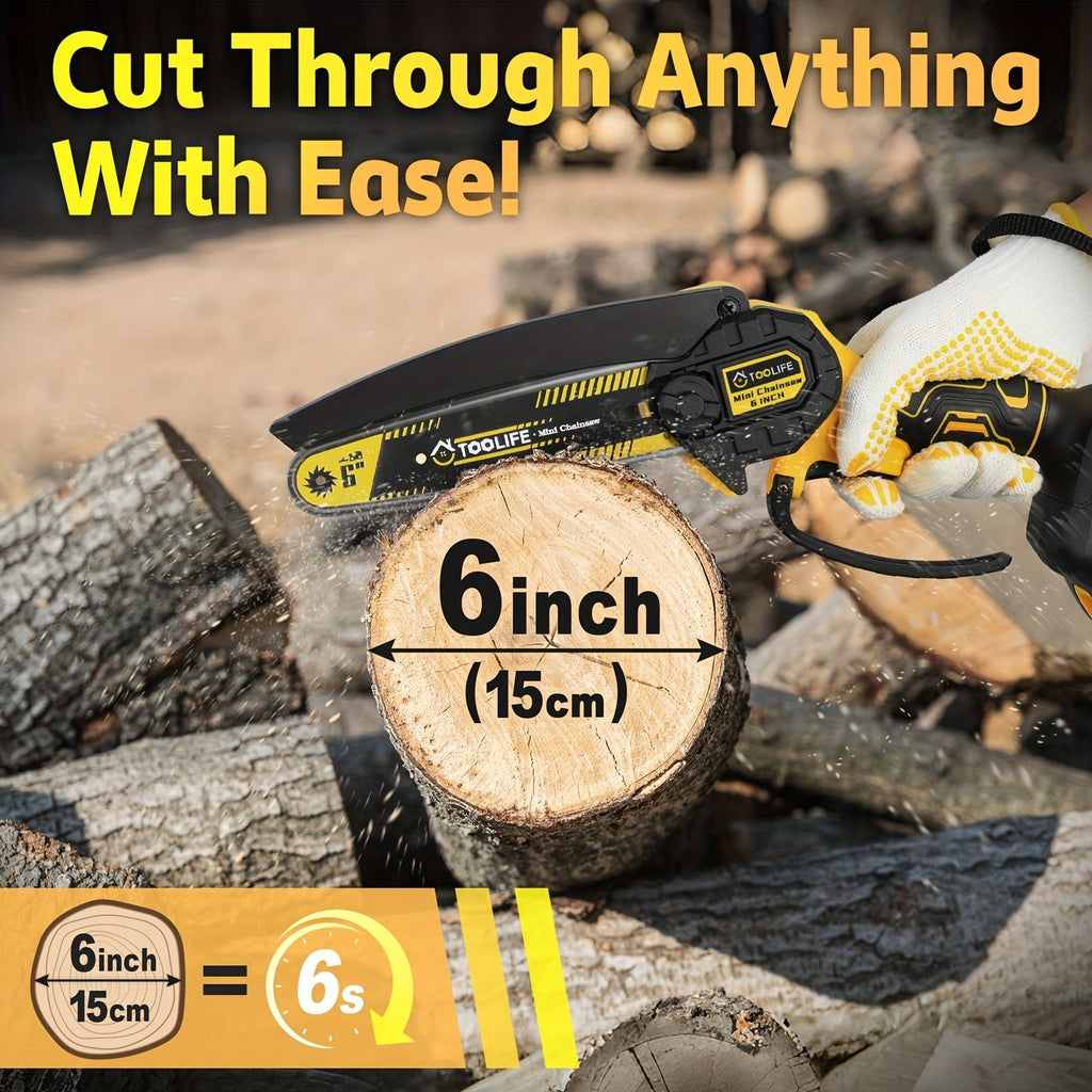 Mini Chainsaw Cordless, Handheld Electric Saw Tree Trimming Wood Cutting for Garden, Patio and Yard Use — image 3
