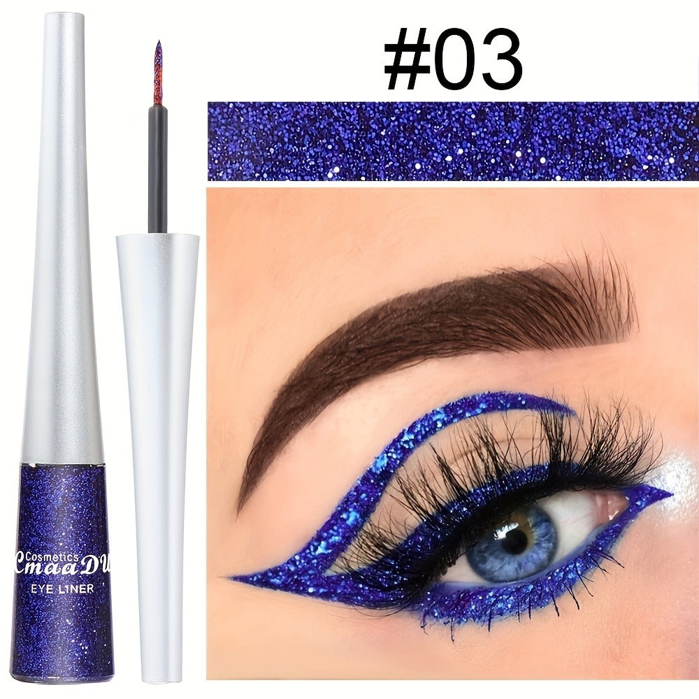 Glitter Liquid Eyeliner Set 16 Colors Waterproof Shimmer Metallic Eye Liner Pen Kit – Long-Lasting Smudge-Proof Sparkle Eye M