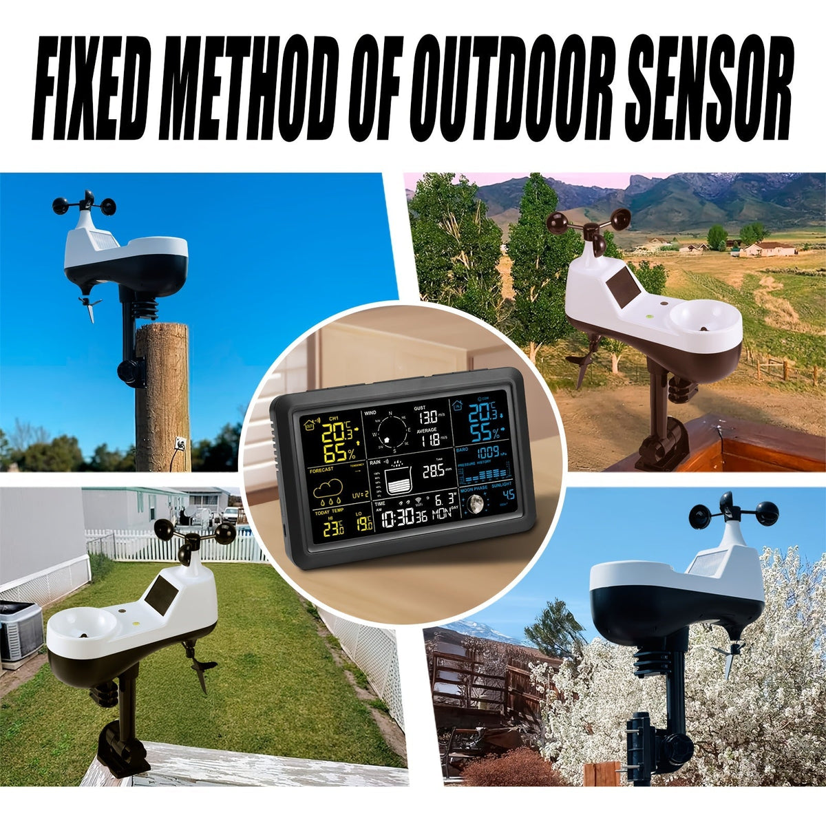 WiFi Weather Station | 7-in-1 Rain Gauge Wind Speed App Forecast — image 8