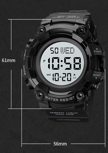 Fashion Large Dial Watch For Male Students Trendy Waterproof