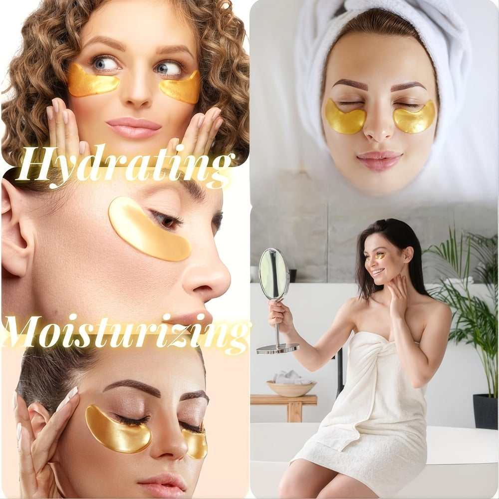 60-Piece Gold-Tone Under-Eye Patch Box with Individual Packs and Collagen and Hyaluronic Acid Wording — image 15