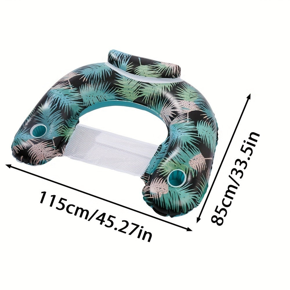 Pool Float, Striped Inflatable for Adults Heavy-Duty PVC Raft Lounge Chair, Leak-Proof Design for Lake River Ocean Beach — im