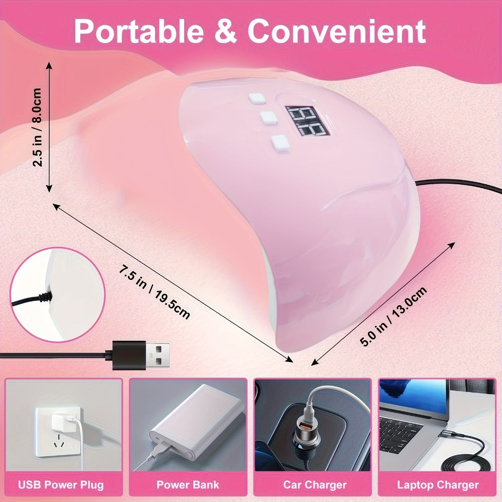 Complete Acrylic Nail Kit with Drill & UV Light for Beginners – Full Starter Set Everything Included for Nail Extensions Scul