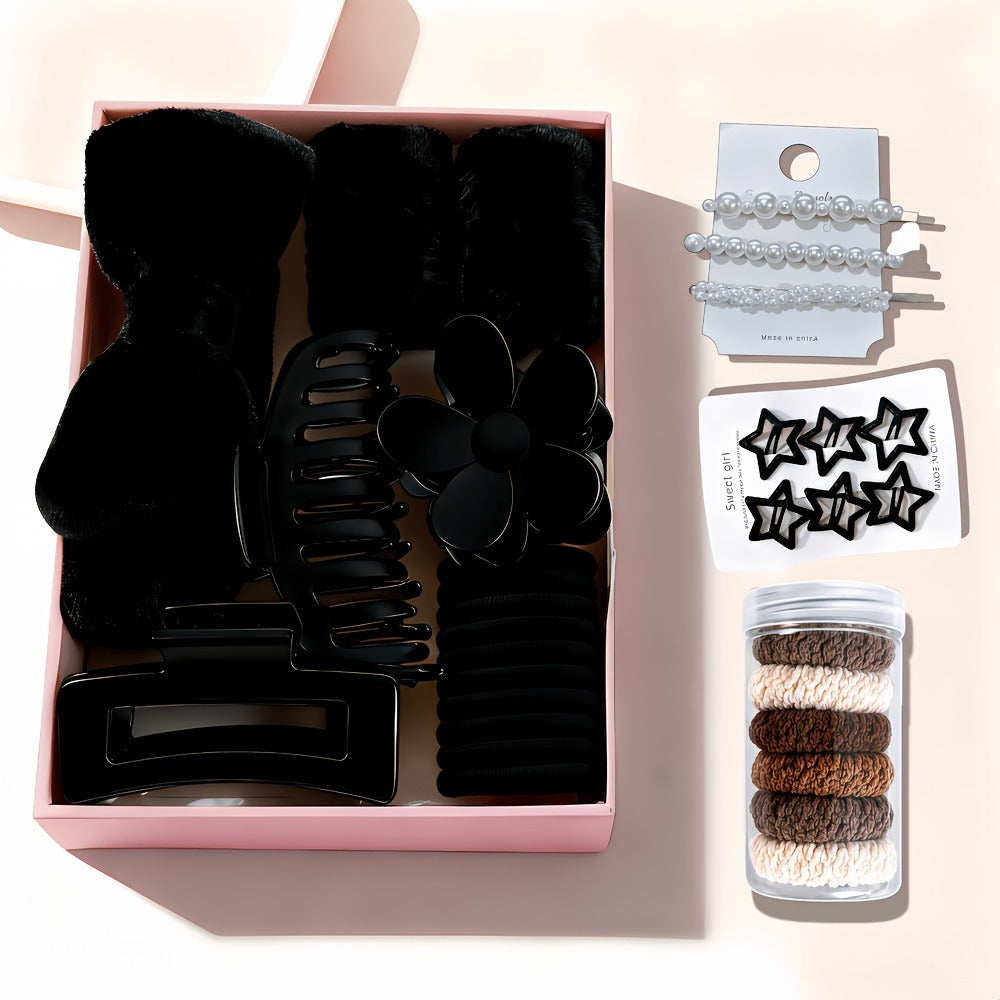 Hair Accessories Mixed Headband, Hair Clip, Hoop and Elastic Set in Fourteen Color Combinations — image 12