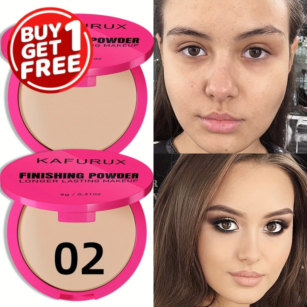 Pressed Powder Foundation 2 Pcs Set Waterproof Sweatproof Lightweight Buildable Coverage, for Makeup, Travel and Everyday Van