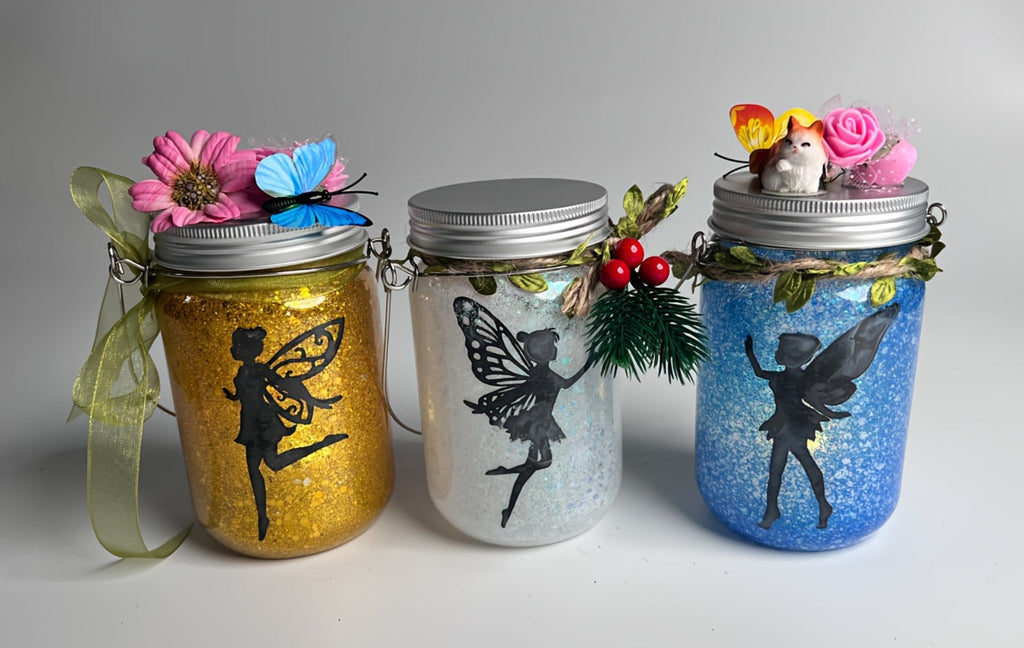 Fairy Mason Jar Lantern Craft Kit for Two Lights with Color-Changing LED Candles and Remote Control — image 12