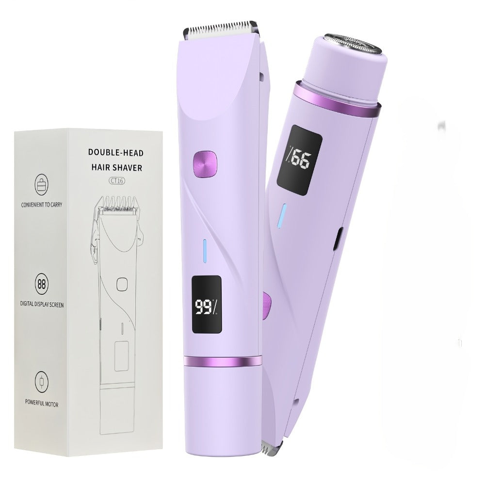 Electric Shaver 2-in-1 Dual-Head Bikini Trimmer with Digital Battery Display and Waterproof Wet/Dry Use — image 5
