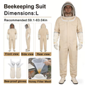 Full Body Bee Suit 3-Layer Breathable Veil Hood Gloves Filter Screen for Garden, Patio and Yard Use — image 3