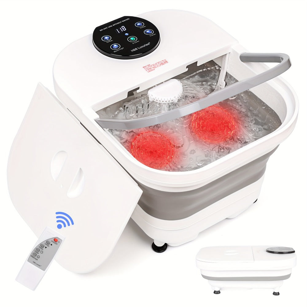 Foldable Foot Spa Bath with 20 Massage Rollers, Touchscreen Temperature Display, Remote Control & Shower — image 15