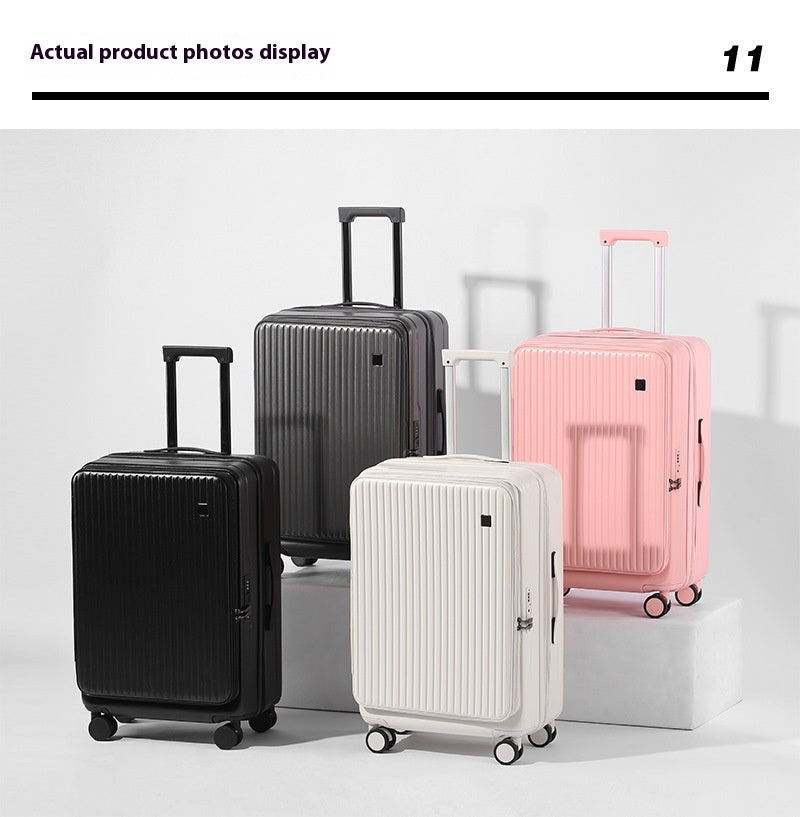 Front Open Luggage 20-inch Boarding Drop-resistant Trolley Case Extended Luggage Case