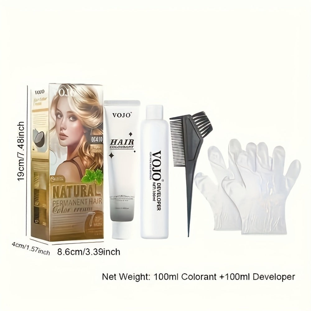 Permanent Hair Dye Kit 12 Vibrant Colors with Developer & Applicator Tools Bleach Blonde Ash for Bath Time, Home Spa and Pers