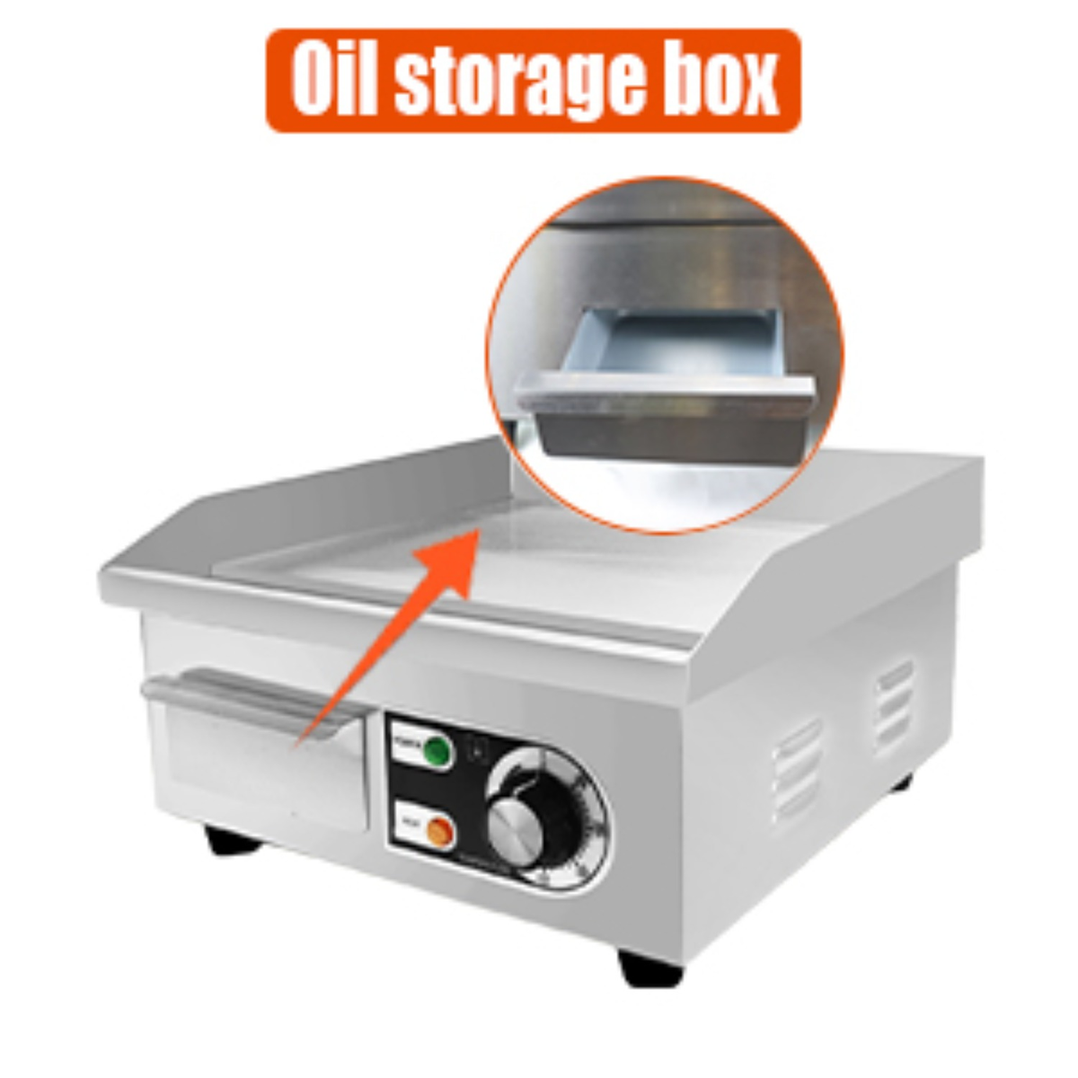 Electric Flat Top Grill 14"/22", Commercial Teppanyaki Griddle, Non-Stick Cast Iron Cooking Surface — image 13