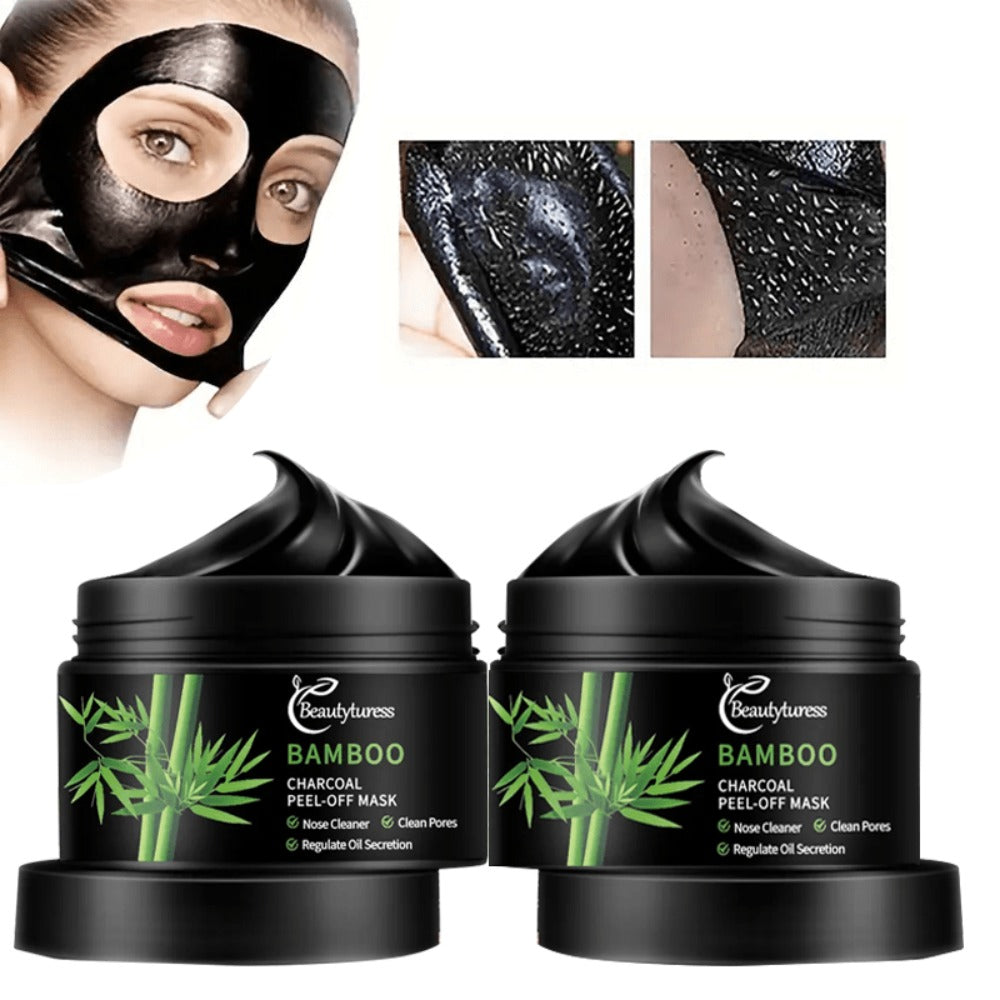 Bamboo Charcoal Clay Face Mask Deep Cleansing Pore Minimizing Oil Control Blackhead Remover for Bath Time, Home Spa and Perso