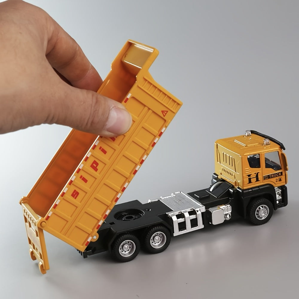 Die-Cast Construction Vehicle Toy Set, Mini Alloy Excavator, Dump Truck, Cement Mixer & Crane Trucks for Toddlers Boys Ages 3