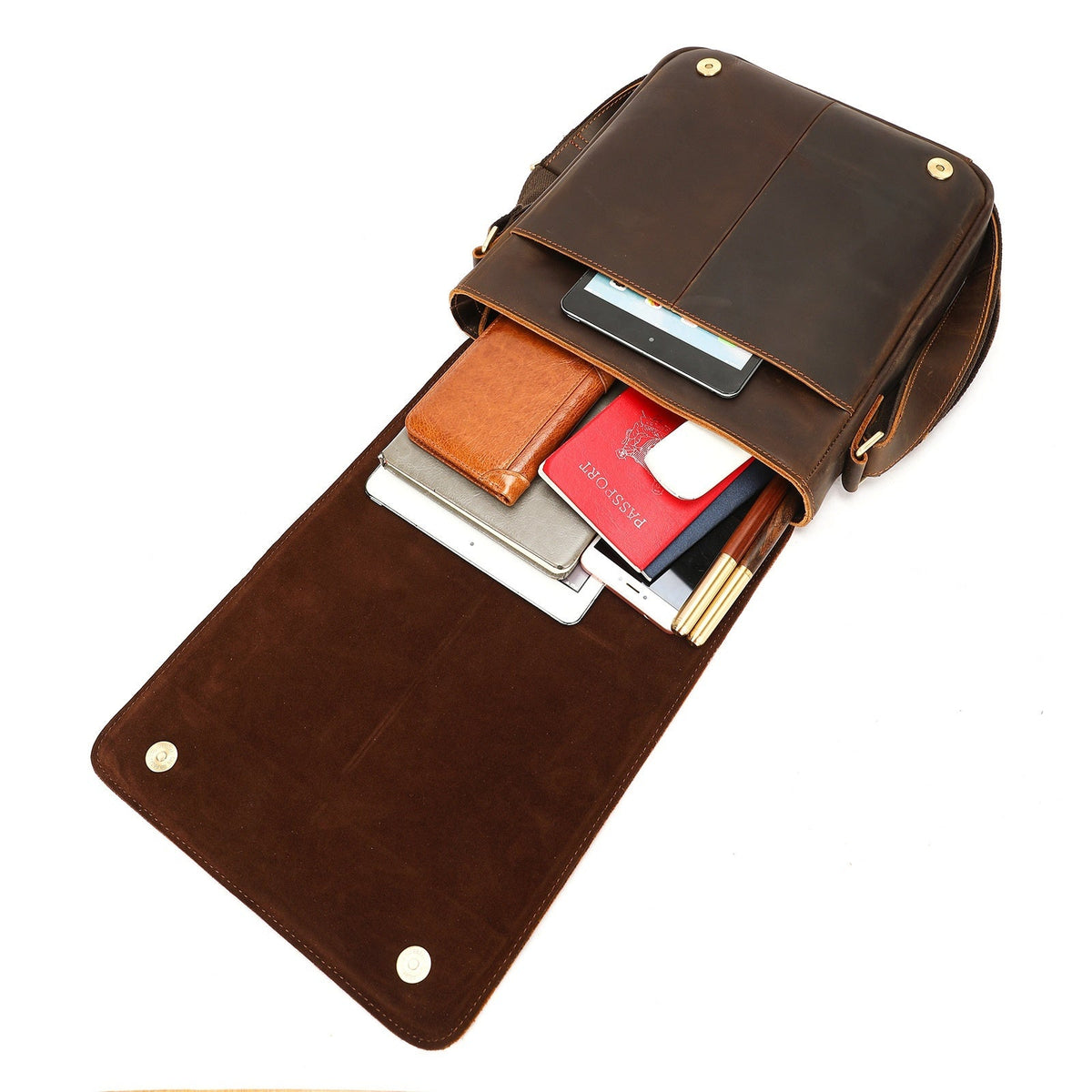 Men's Premium Leather Crossbody Bag, Sophisticated And Casual Single-shoulder Design