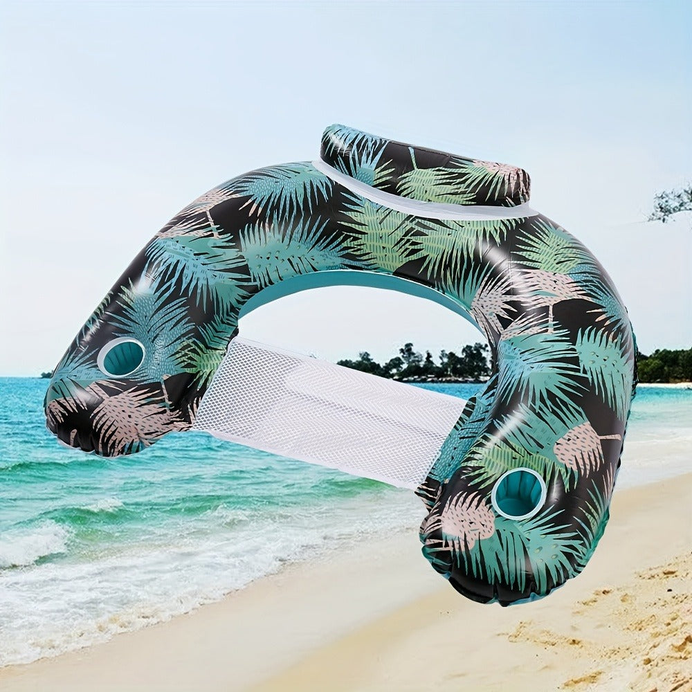 Pool Float, Striped Inflatable for Adults Heavy-Duty PVC Raft Lounge Chair, Leak-Proof Design for Lake River Ocean Beach — im
