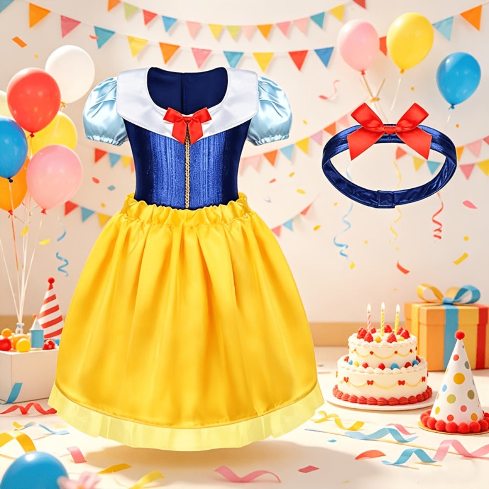 Girls Princess Dress Up Costume Set 14pcs, 5 Role Play Outfits with Crowns, Earrings & Storage Box — image 7