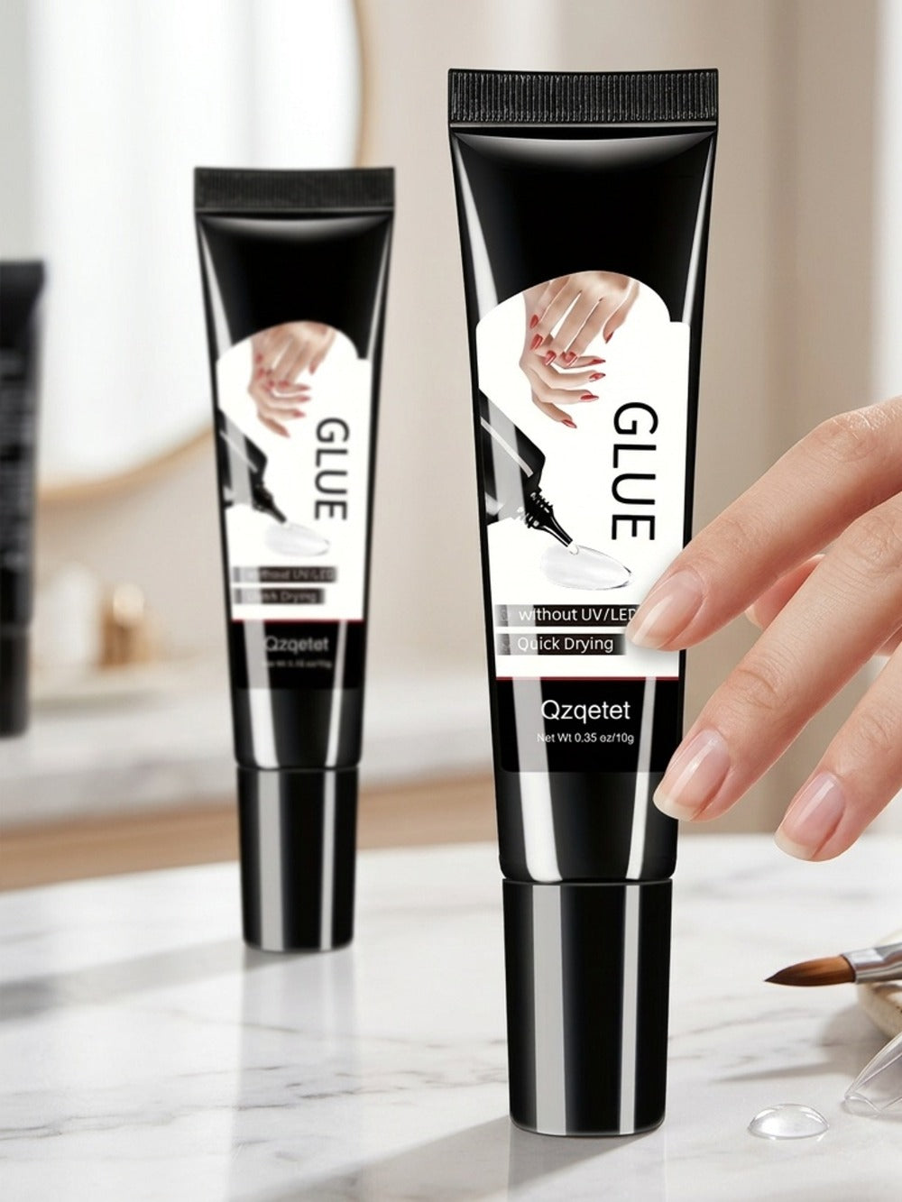 Semi Solid Nail Glue Gel for Press On Nails in a Quick Dry Waterproof 3 Pack of 10g Each — image 6