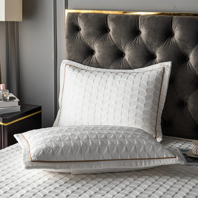 Quilted Padded Continental Bed Cover Three Piece Set