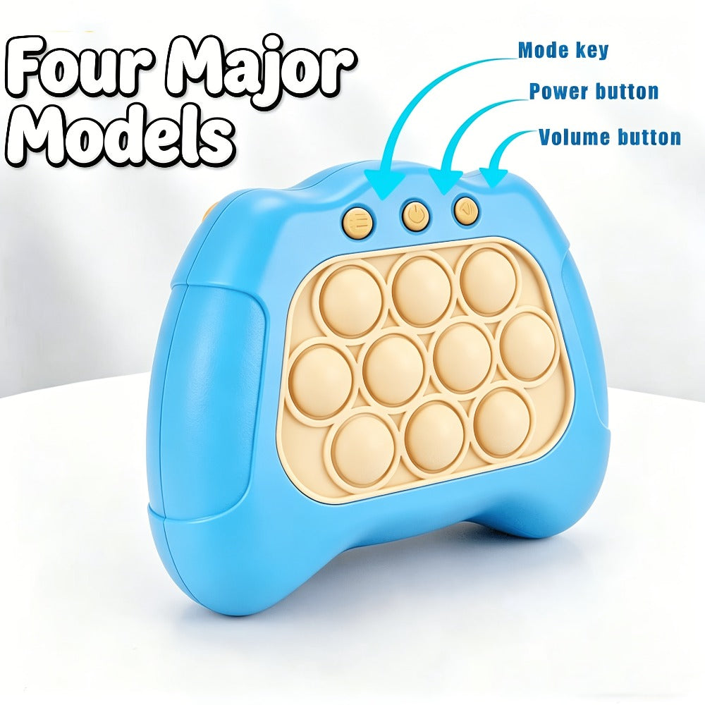 Blue Quick-Push Electronic Memory Game with Ten Pop Buttons, Four Pictured Modes and Back Controls — image 5
