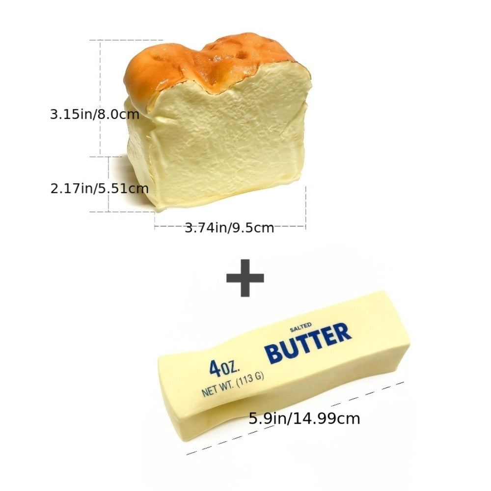 Squishy Bread and Butter Squeeze Toy Set 2pcs, Slow Rising Custard Bread Squishies with Creamy Scent — image 1