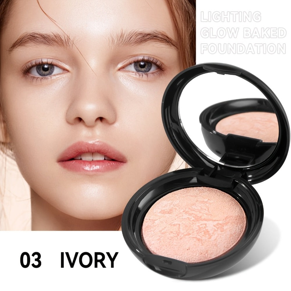 Marbled Pressed Powder Foundation Compact with Mirror in Six Shade Labels from Rose to Sand — image 7