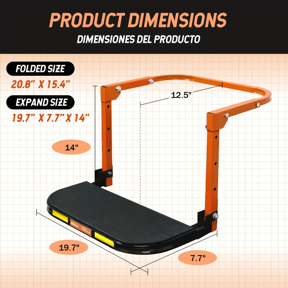 Tire Step Foldable Anti-Slip Thickened – 300 / 500 / 650 lb Capacity Adjustable Height for Truck SUV Trailer Maintenance — im
