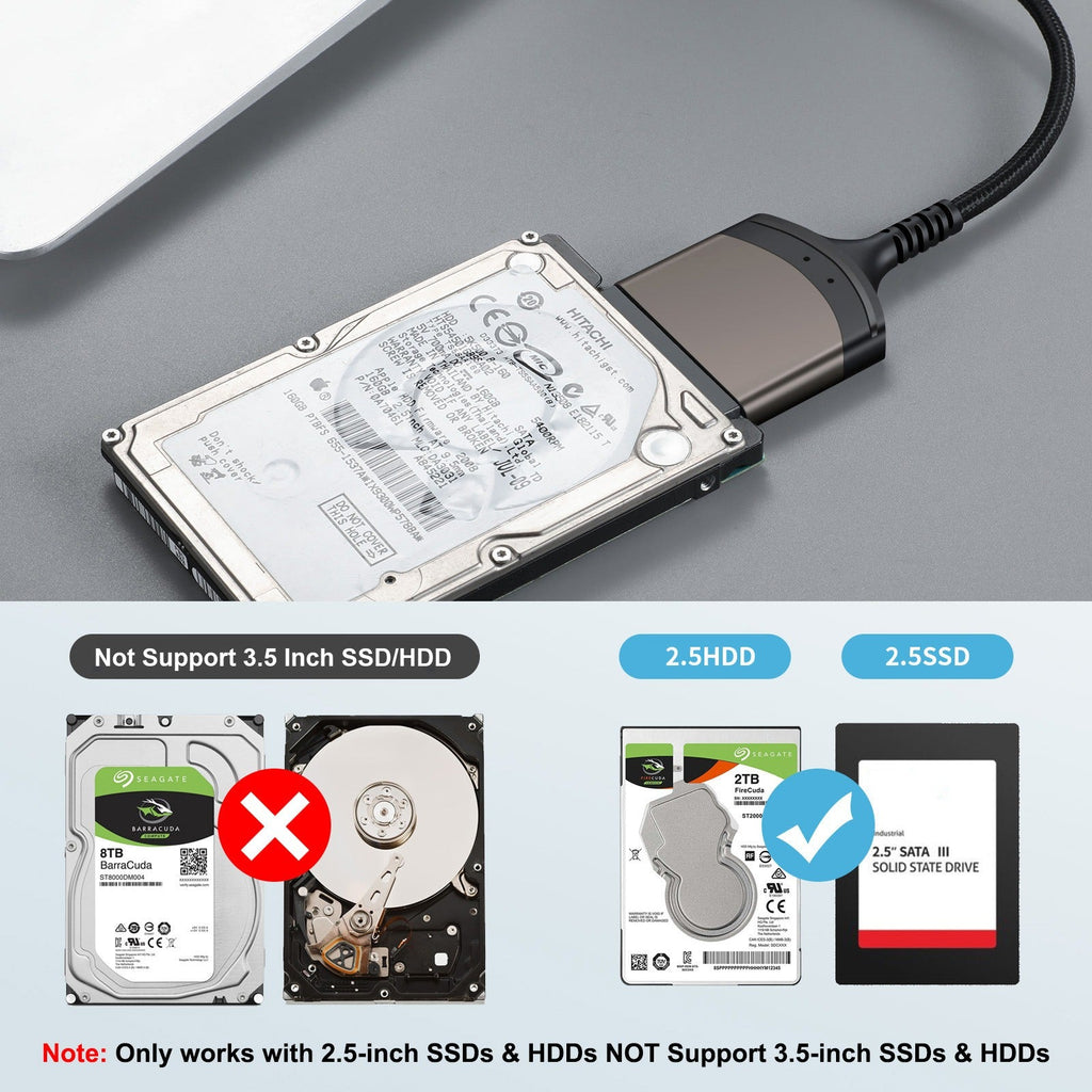 USB 3.0 to SATA Easy Drive Cable Serial Hard Disk 2.5-inch Mobile Hard Disk Adapter Cable USB Aluminum Alloy Shell