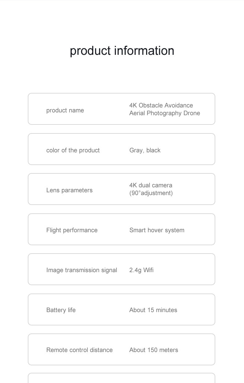 UAV Folding Four Axis 4K High Definition Dual Camera Aerial Model