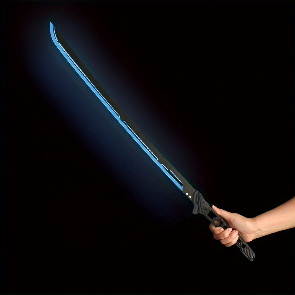 LED Samurai Sword Cyberpunk Glowing Katana 80cm, Acrylic Light-Up Blade for Halloween Costume Party Cosplay Sci-Fi Anime Prop