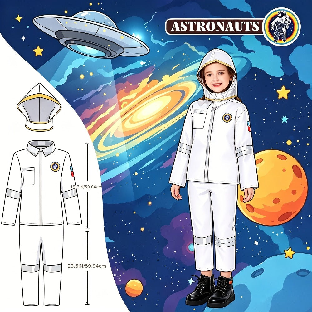 Kids Dress Up Costumes Set 4-in-1, Firefighter, Police, Astronaut & Doctor Role Play Clothes for Boys Girls Ages 3-6 — image 