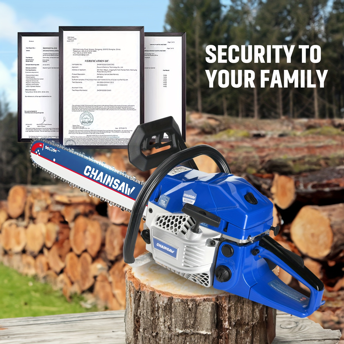 62CC 20-Inch Gas Chainsaw Kit in Five Colors with Bar Cover, Tool Pouch and Fuel Container — image 13